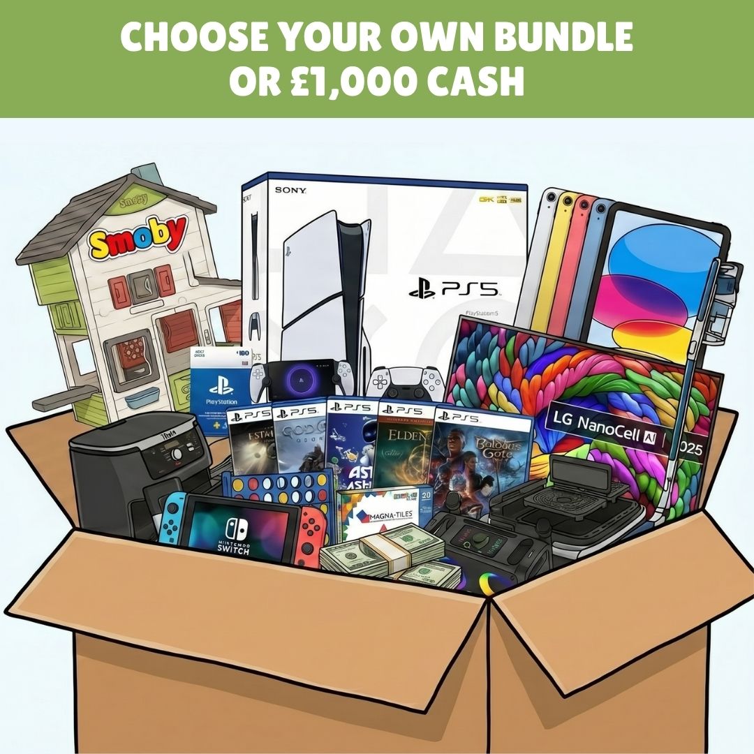 Win a Massive Bundle Of Your Choice or £1,000 Cash